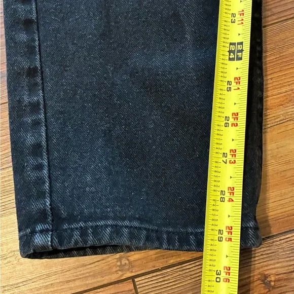 Vintage Lee High Rise Black Mom Jeans Tapered Leg 90s Grunge Size 12 M - Picture 6 of 15